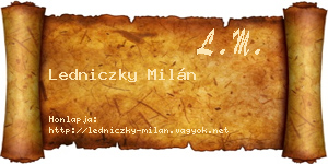 Ledniczky Milán névjegykártya