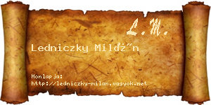 Ledniczky Milán névjegykártya