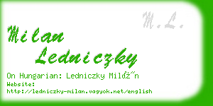 milan ledniczky business card